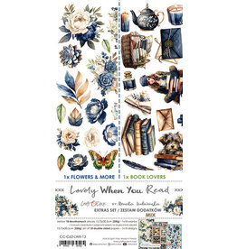 CRAFT O'CLOCK CRAFT O'CLOCK LOVELY WHEN YOU READ EXTRAS SET FLOWERS & MORE, BOOK LOVERS 6x12  COLLECTION PACK 18 SHEETS