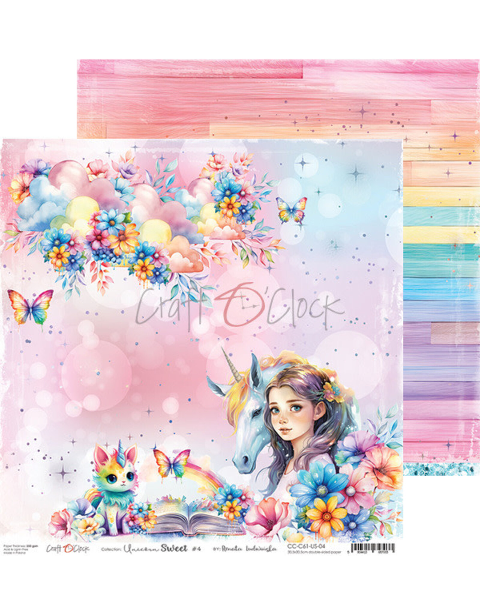 CRAFT O'CLOCK CRAFT O'CLOCK UNICORN SWEET 6x6 COLLECTION PACK 24 SHEETS
