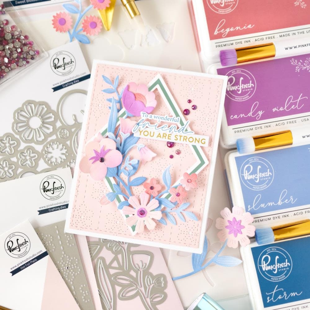 PINKFRESH PINKFRESH STUDIO SWEET BLOSSOMS STENCIL SET 2/PK