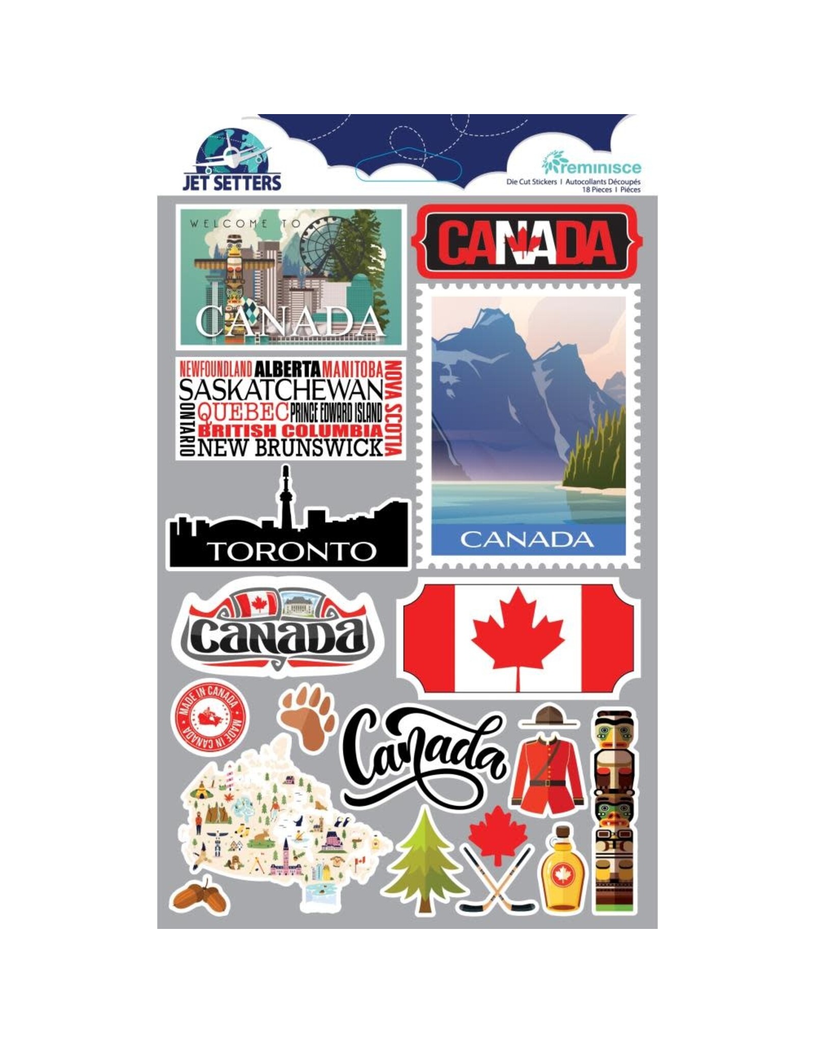REMINISCE REMINISCE JET SETTERS CANADA 3D STICKERS