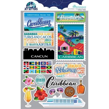 DESIGNS BY REMINISCE REMINISCE JET SETTERS CARIBBEAN 3D STICKERS