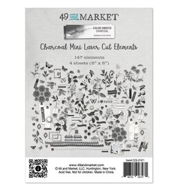 49 AND MARKET 49 AND MARKET COLOR SWATCH CHARCOAL MINI 6x8 LASER CUT ELEMENTS  147/PK