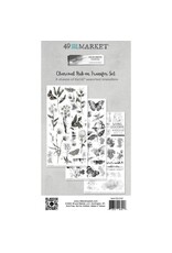 49 AND MARKET 49 AND MARKET COLOR SWATCH CHARCOAL 6x12 RUB-ON TRANSFER SET 3/PK