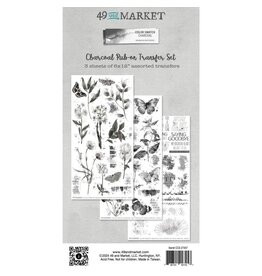 49 AND MARKET 49 AND MARKET COLOR SWATCH CHARCOAL 6x12 RUB-ON TRANSFER SET 3/PK