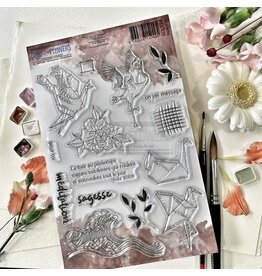 CHOU & FLOWERS CHOU & FLOWERS COLLECTION SOLEIL LEVANT LES GRUES CLEAR STAMP SET