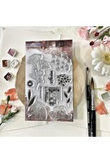 CHOU & FLOWERS CHOU & FLOWERS COLLECTION SOLEIL LEVANT GINKO TEXTURES CLEAR STAMP SET
