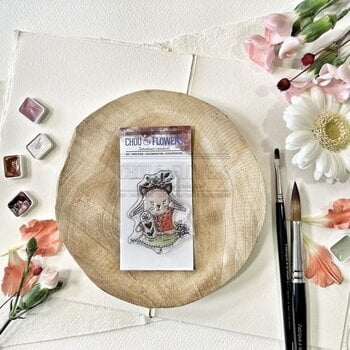 CHOU & FLOWERS CHOU & FLOWERS COLLECTION SOLEIL LEVANT DOUDOU PORTE-BONHEUR CLEAR STAMP