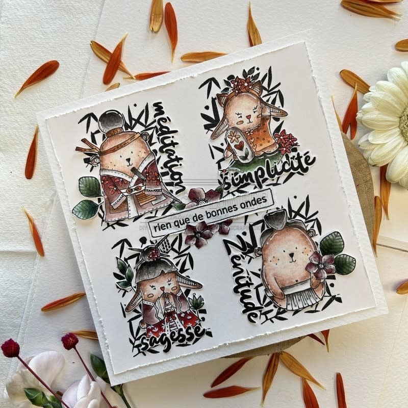 CHOU & FLOWERS CHOU & FLOWERS COLLECTION SOLEIL LEVANT DOUDOU PORTE-BONHEUR CLEAR STAMP