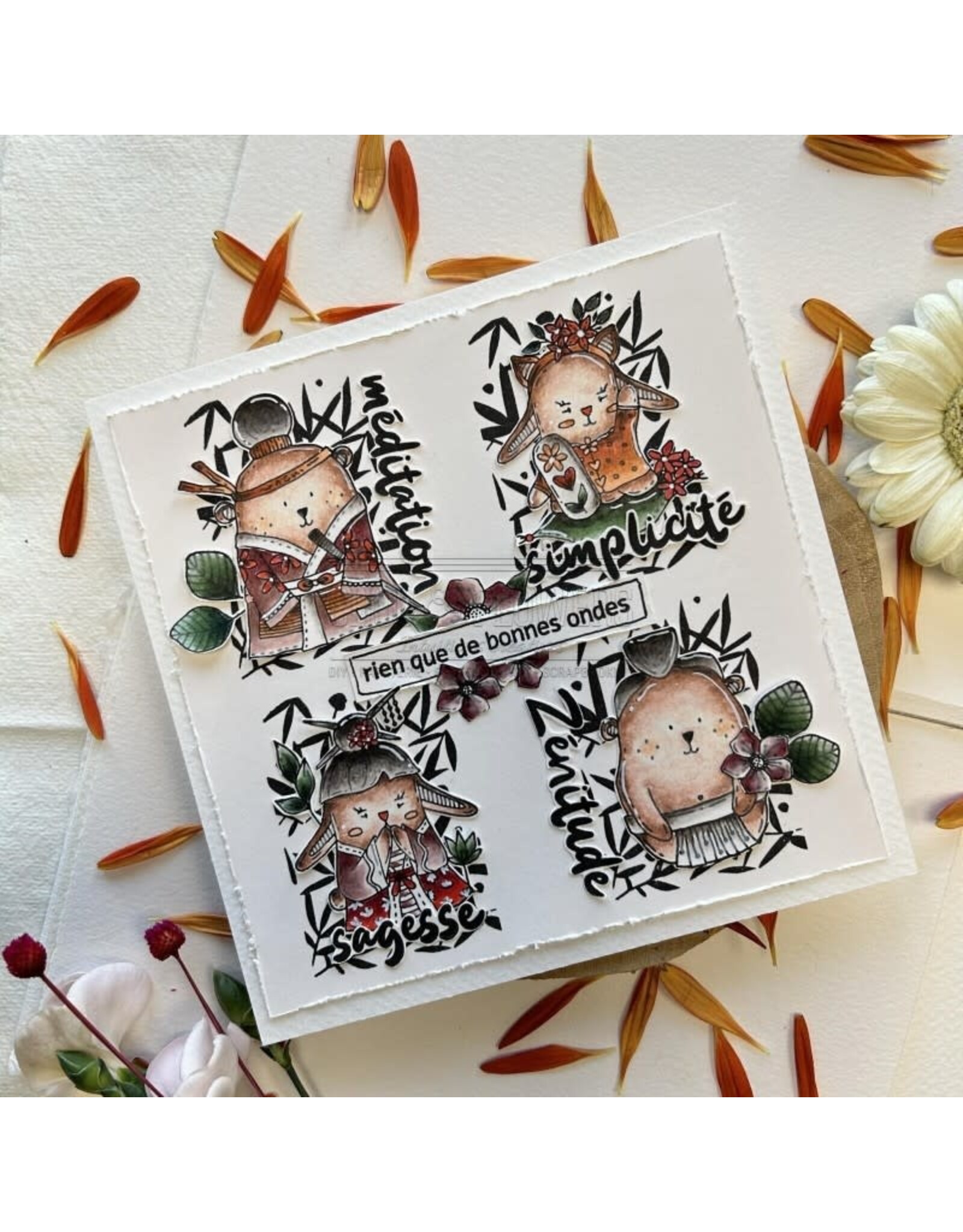 CHOU & FLOWERS CHOU & FLOWERS COLLECTION SOLEIL LEVANT DOUDOU GEISHA CLEAR STAMP
