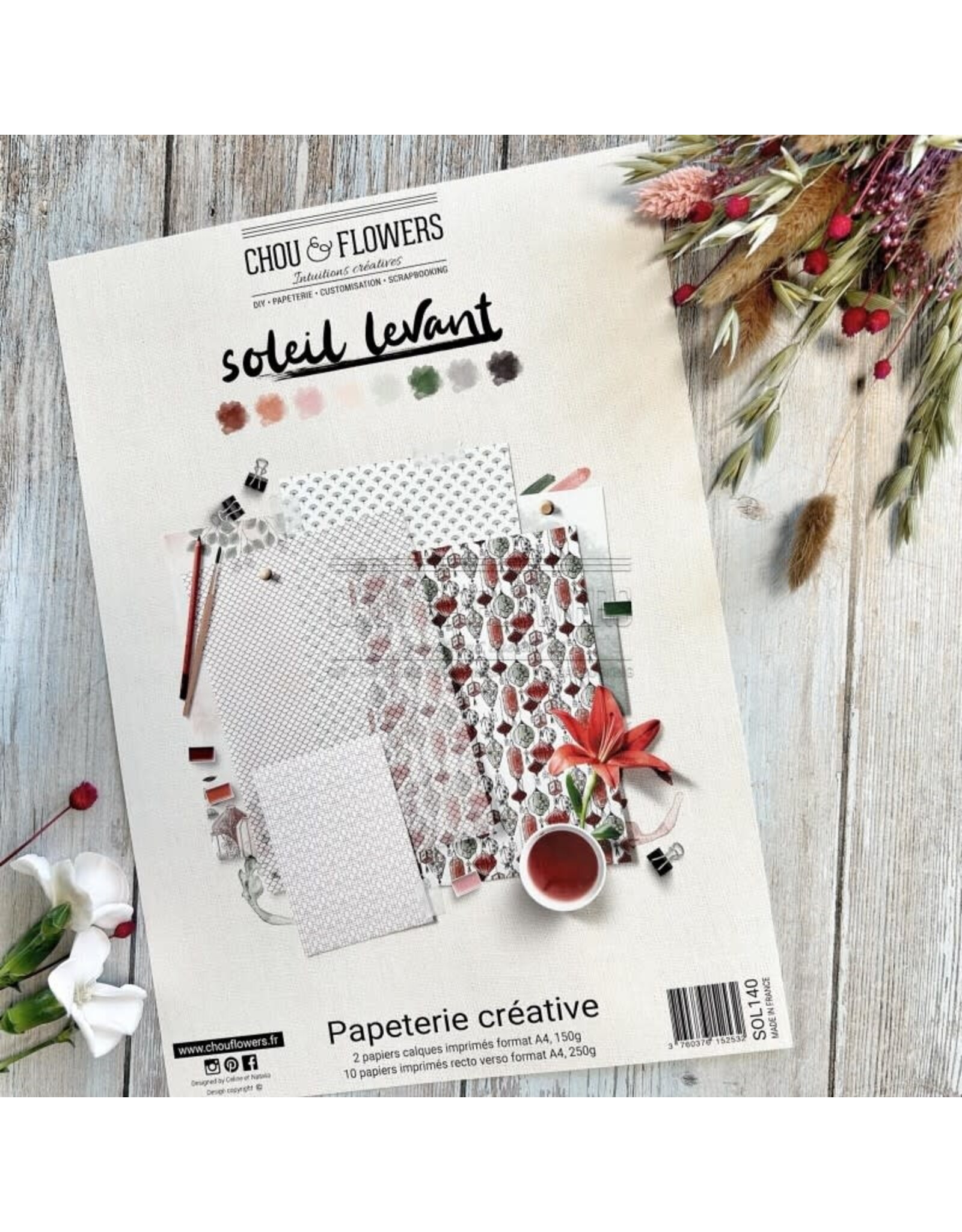 CHOU & FLOWERS CHOU & FLOWERS COLLECTION SOLEIL LEVANT PAPETERIE CRÉATIVE A4 COLLECTION PACK