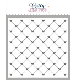 PRETTY PINK POSH PRETTY PINK POSH LAYERED BUTTERFLY LATTICE 6x6 STENCIL SET 2/PK