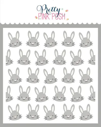 PRETTY PINK POSH PRETTY PINK POSH LAYERED BUNNY FACES 6x6 STENCIL SET 3/PK