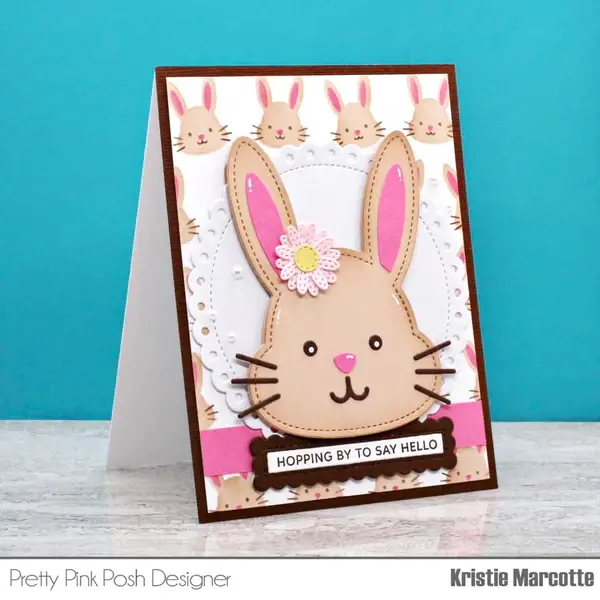 PRETTY PINK POSH LAYERED BUNNY FACES 6x6 STENCIL SET 3/PK