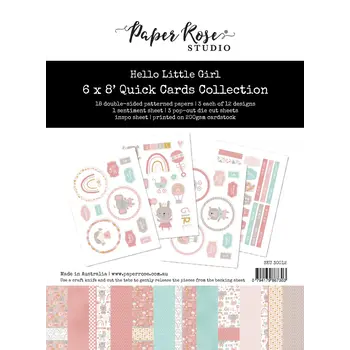 PAPER ROSE PAPER ROSE HELLO LITTLE GIRL 6x8 QUICK CARDS COLLECTION