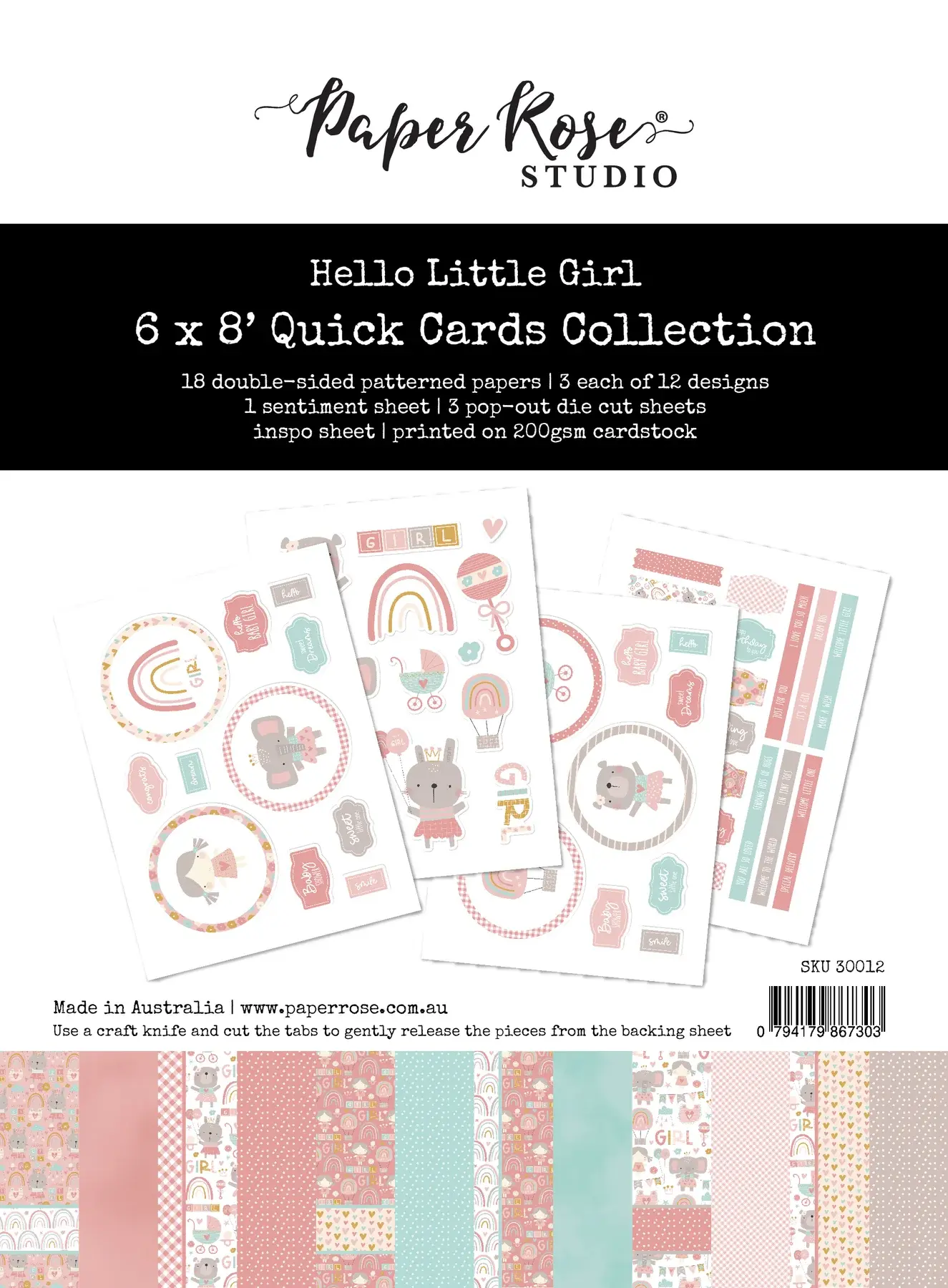 PAPER ROSE PAPER ROSE HELLO LITTLE GIRL 6x8 QUICK CARDS COLLECTION