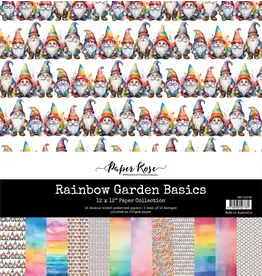 PAPER ROSE PAPER ROSE RAINBOW GARDEN BASICS 12x12 PAPER COLLECTION 12 SHEETS