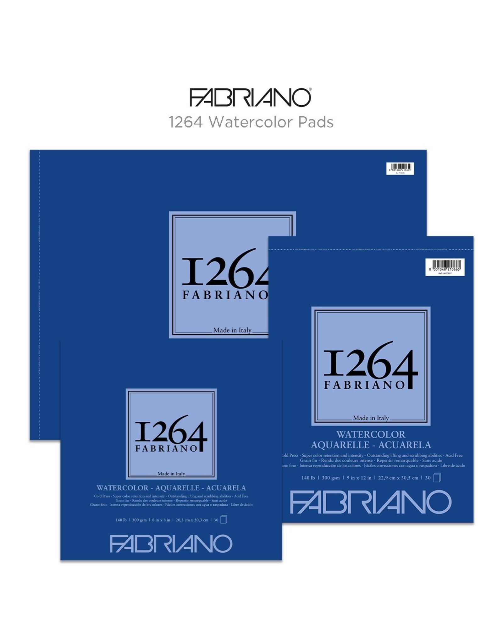 FABRIANO FABRIANO 1264 COLD PRESS 9x12 WATERCOLOR PAD 30 SHEETS