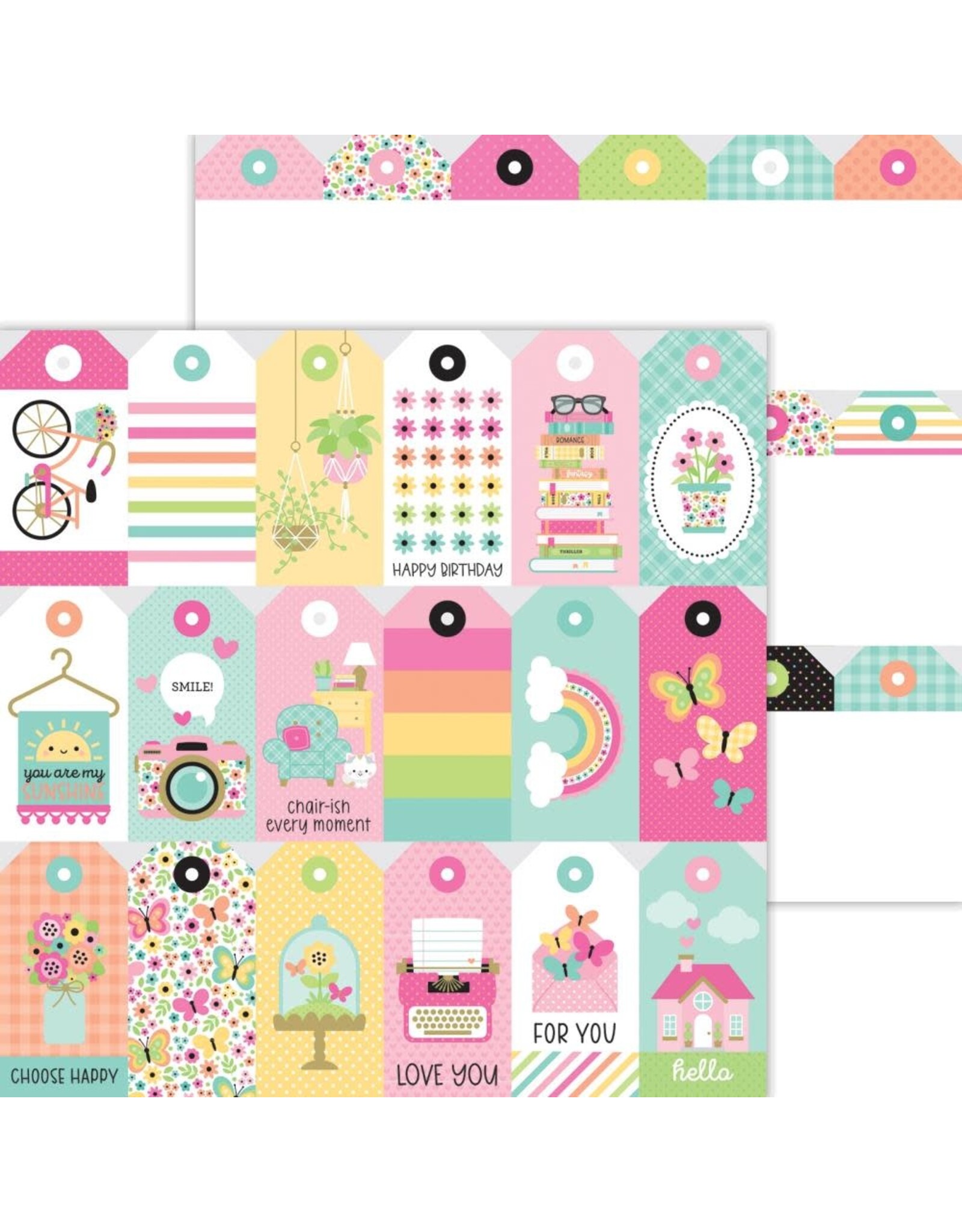 DOODLEBUG DESIGN DOODLEBUG DESIGN HELLO AGAIN JUST BECAUSE 12x12 DOUBLE SIDED CARDSTOCK