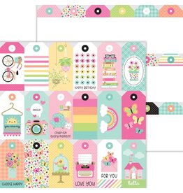 DOODLEBUG DESIGNS DOODLEBUG DESIGN HELLO AGAIN JUST BECAUSE 12x12 DOUBLE SIDED CARDSTOCK