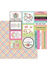 DOODLEBUG DESIGN DOODLEBUG DESIGN HELLO AGAIN PATCHWORK PLAID 12x12 DOUBLE SIDED CARDSTOCK
