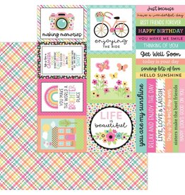 DOODLEBUG DESIGN DOODLEBUG DESIGN HELLO AGAIN PATCHWORK PLAID 12x12 DOUBLE SIDED CARDSTOCK
