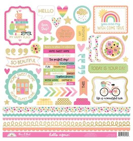 DOODLEBUG DESIGN DOODLEBUG DESIGN HELLO AGAIN THIS & THAT 12x12 CARDSTOCK STICKERS