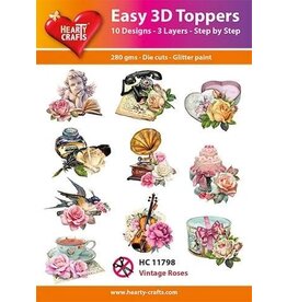 HEARTY CRAFTS HEARTY CRAFTS  VINTAGE ROSES EASY 3D TOPPERS
