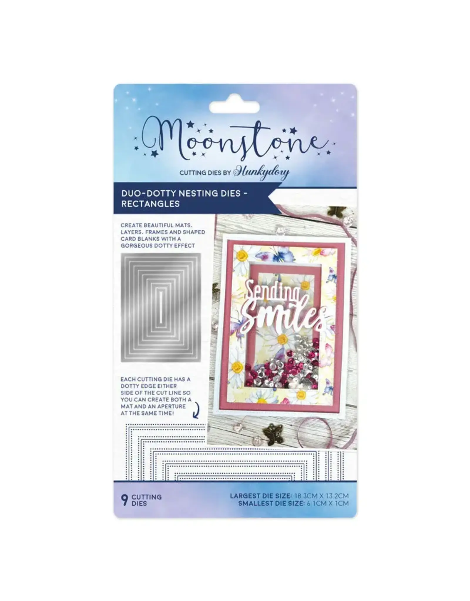 HUNKYDORY CRAFTS LTD. HUNKYDORY MOONSTONE DUO-DOTTY NESTING DIES - RECTANGLES DIE SET