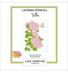 LISA HORTON CRAFTS LISA HORTON CRAFTS ROSE BUTTERFLY 5x7 LAYERING STENCIL SET