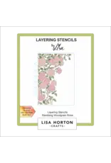 LISA HORTON CRAFTS LISA HORTON CRAFTS RAMBLING WOODGRAIN ROSE 5x7 LAYERING STENCIL SET