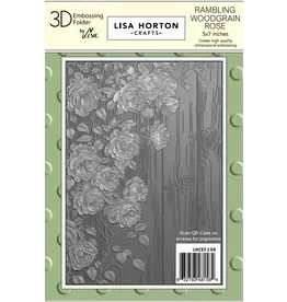 LISA HORTON CRAFTS LISA HORTON CRAFTS RAMBLING WOODGRAIN ROSE 5x7 3D EMBOSSING FOLDER