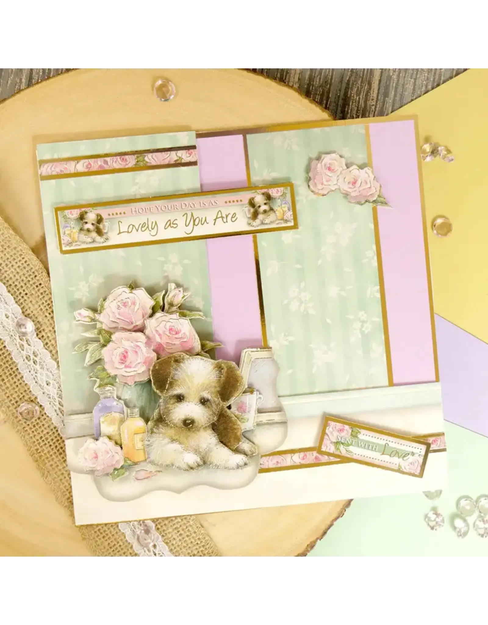HUNKYDORY CRAFTS LTD. HUNKYDORY HELLO SPRING PAWS FOR THOUGHT DECO-LARGE SET