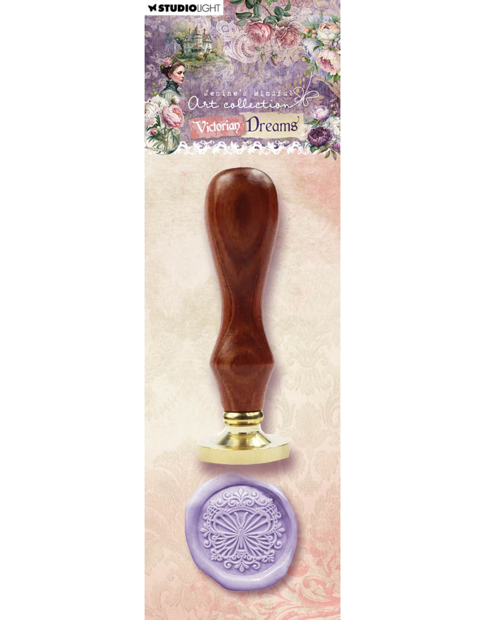 STUDIOLIGHT STUDIOLIGHT JENINE'S MINDFUL ART COLLECTION VICTORIAN DREAMS EMBELLISHED BUTTERFLY WAX STAMP WITH HANDLE