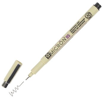 SAKURA SAKURA PIGMA MICRON 05 BLACK FINE LINE INK PEN .45mm
