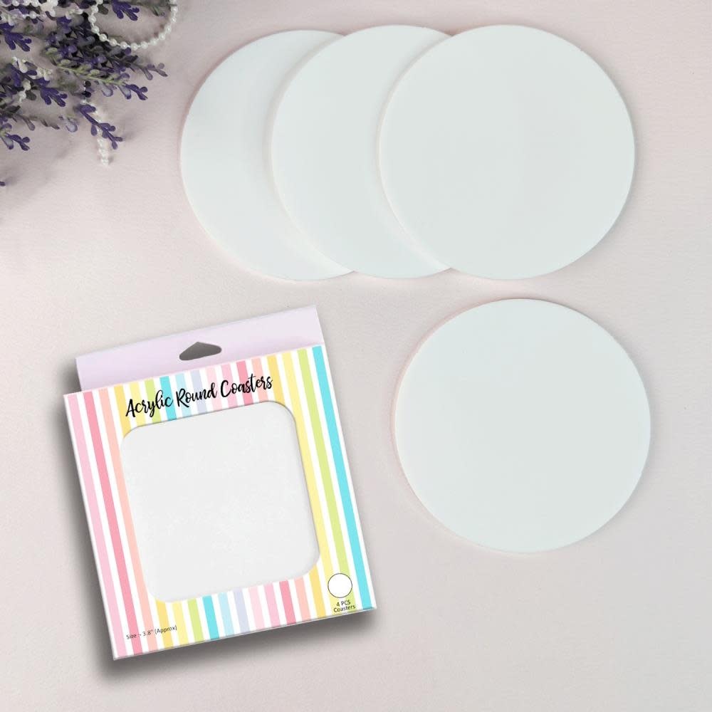 DRESS MY CRAFT DRESS MY CRAFT ROUND ACRYLIC COASTERS 4PK