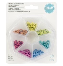 WE R MEMORY KEEPERS WE R MEMORY KEEPERS BRIGHT EYELETS WITH STORAGE CASE 141/PACK