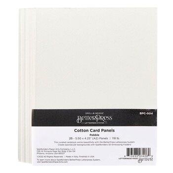 SPELLBINDERS SPELLBINDERS BETTERPRESS 5.5x4.25 (A2) PEBBLE COTTON CARD PANELS 25/PK