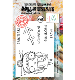 AALL & CREATE AALL & CREATE JANET KLEIN #591 SAGITTARIUS A7 ACRYLIC STAMP SET