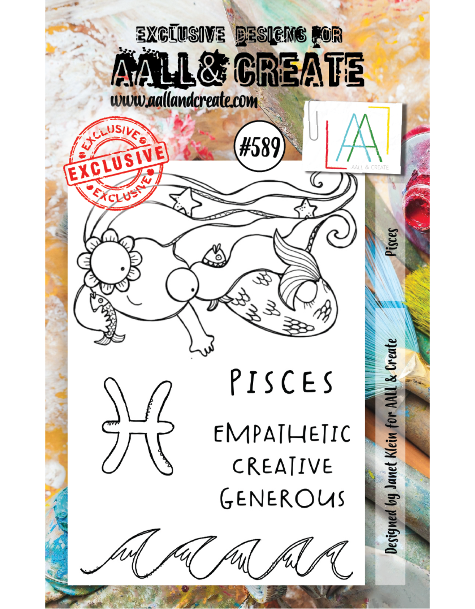 AALL & CREATE AALL & CREATE JANET KLEIN #589 PISCES A7 CLEAR STAMP SET
