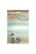 STAMPERIA STAMPERIA SEA LAND ASSORTED A6 RICE PAPER DECOUPAGE BACKGROUNDS 10.5X14.8CM 8/PK