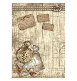 STAMPERIA STAMPERIA SEA LAND COMPASS RICE PAPER DECOUPAGE 21X29.7CM