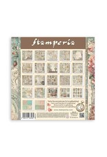 STAMPERIA STAMPERIA BROCANTE ANTIQUES MAXI PAD 12x12 PAPER PACK 22 SHEETS SINGLE SIDED