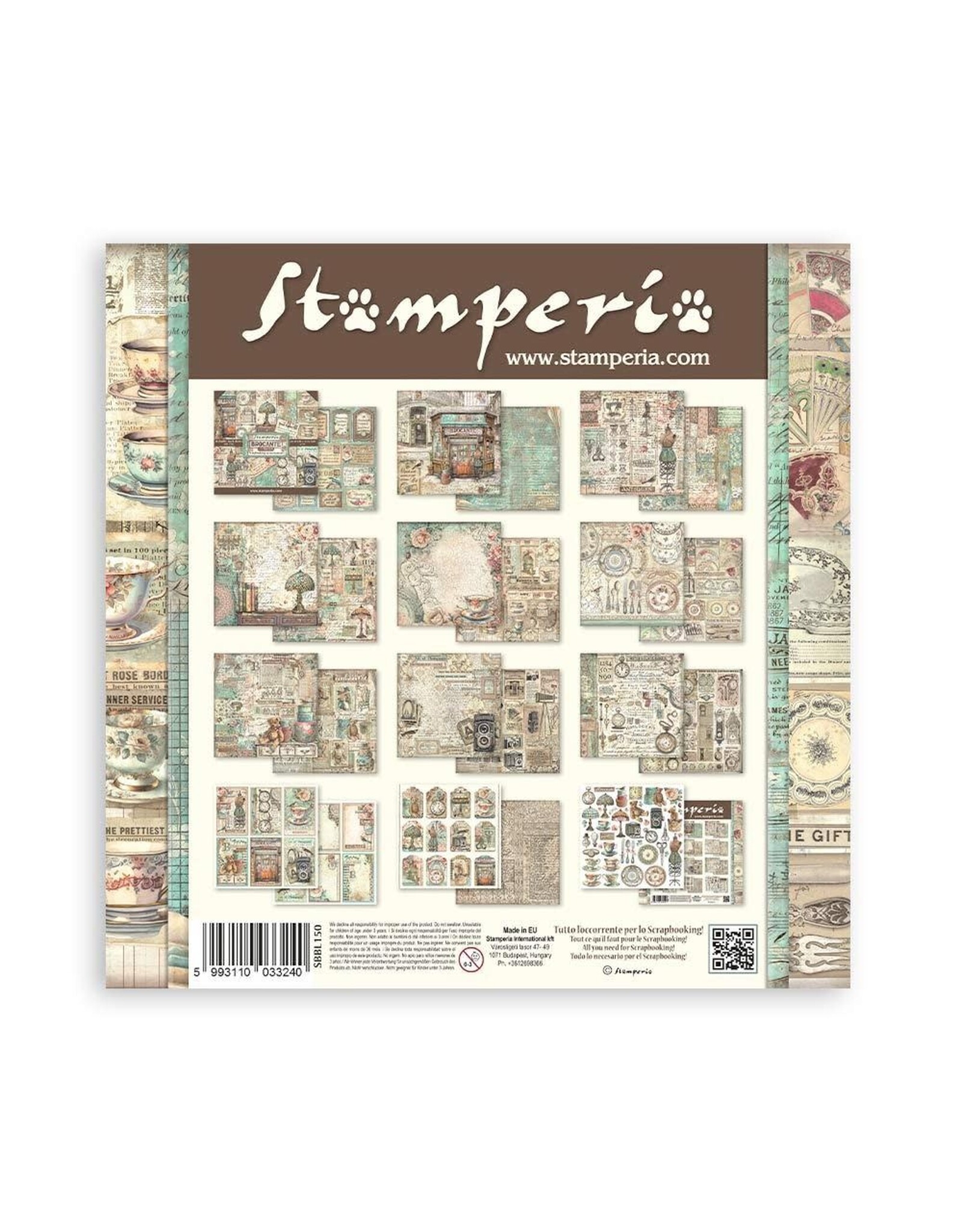 STAMPERIA STAMPERIA BROCANTE ANTIQUES 12X12 COLLECTION PACK 10 SHEETS