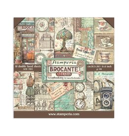 STAMPERIA STAMPERIA BROCANTE ANTIQUES 8x8 COLLECTION PACK 10 SHEETS