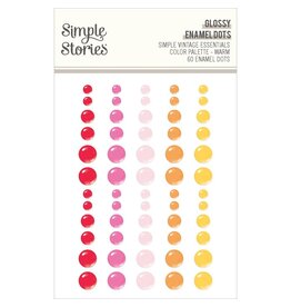 SIMPLE STORIES SIMPLE STORIES SIMPLE VINTAGE ESSENTIALS COLOR PALETTE - WARM GLOSSY ENAMEL DOTS 60/PK