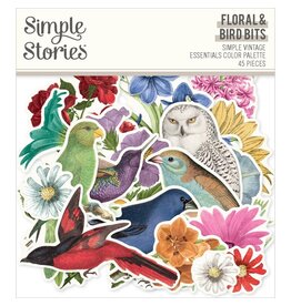 SIMPLE STORIES SIMPLE STORIES SIMPLE VINTAGE ESSENTIALS COLOR PALETTE FLORAL & BIRD BITS 45/PK