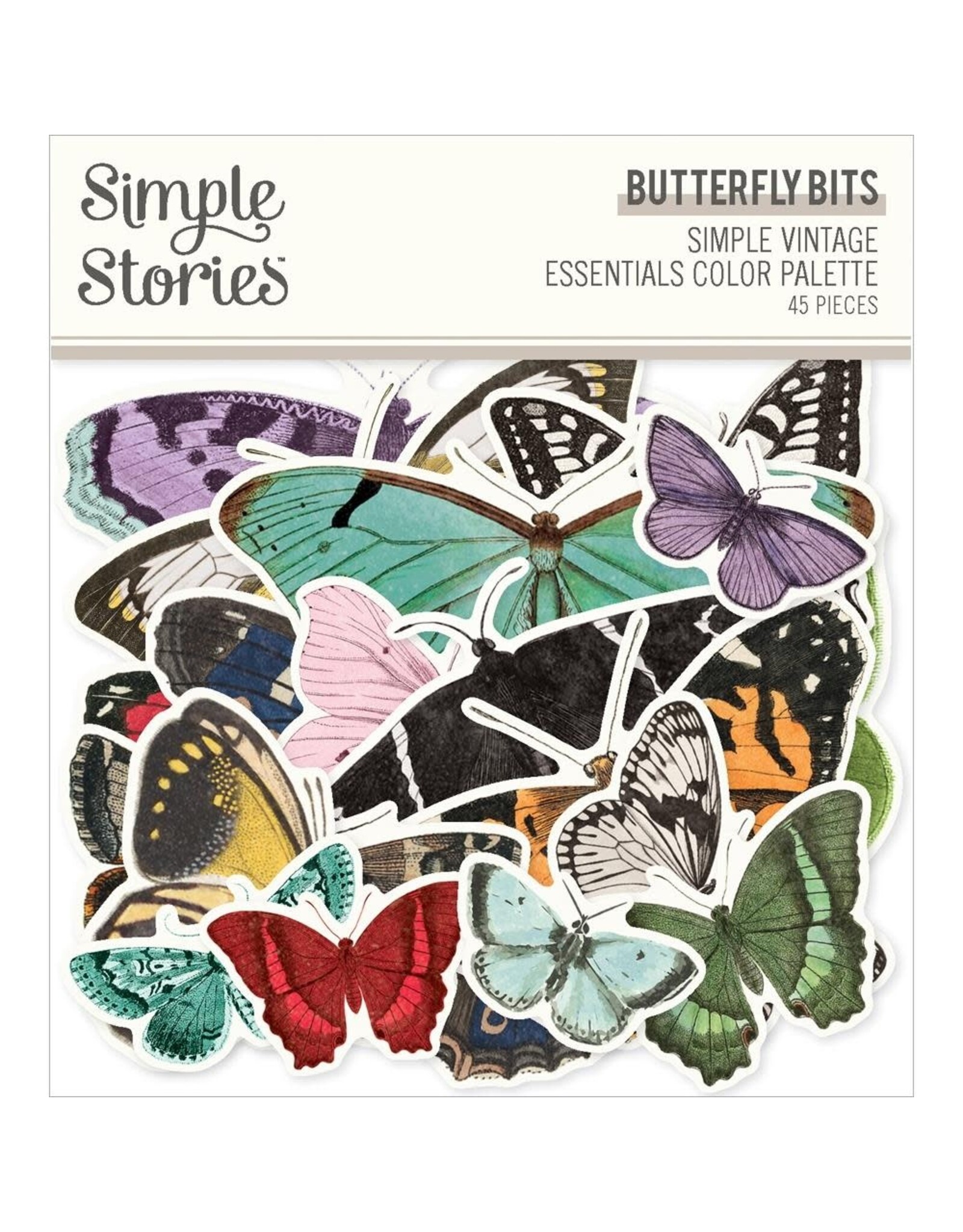 SIMPLE STORIES SIMPLE STORIES SIMPLE VINTAGE ESSENTIALS COLOR PALETTE BUTTERFLY BITS 45/PK