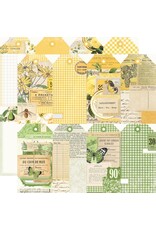 SIMPLE STORIES SIMPLE STORIES SIMPLE VINTAGE ESSENTIALS COLOR PALETTE YELLOW & GREEN TAGS 12x12 CARDSTOCK