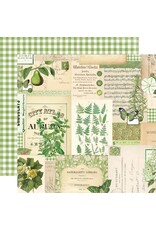 SIMPLE STORIES SIMPLE STORIES SIMPLE VINTAGE ESSENTIALS COLOR PALETTE GREEN COLLAGE 12x12 CARDSTOCK