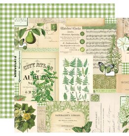 SIMPLE STORIES SIMPLE STORIES SIMPLE VINTAGE ESSENTIALS COLOR PALETTE GREEN COLLAGE 12x12 CARDSTOCK
